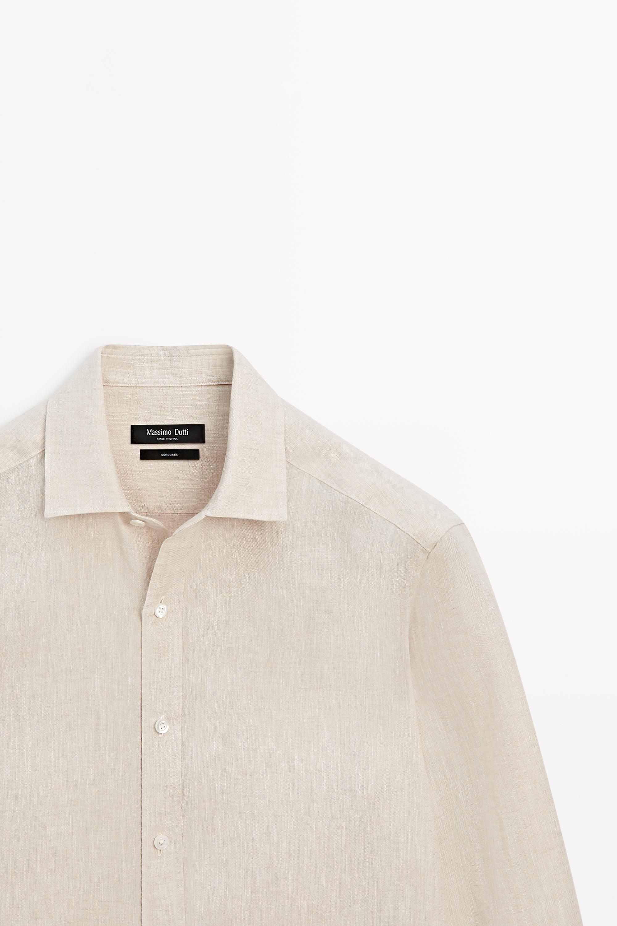 Chemise regular fit délavée 100 % lin