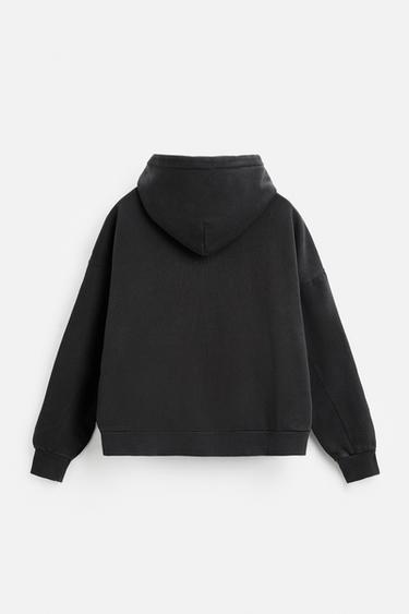 WASHED HOODIE - Dark grey by Zara - Image 7