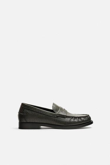 MOCASÍN GRABADO COCODRILO - Verde de Zara - Imagen 0