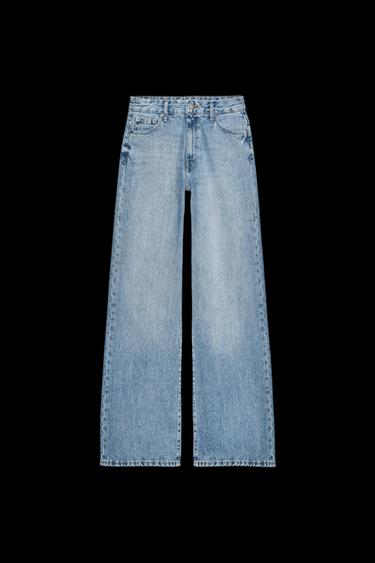 JEANS ZW COLLECTION WIDE LEG TIRO MEDIO - Azul claro de Zara - Imagen 0