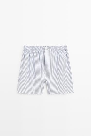 Zara 100% cotton striped boxers - White - Image 0