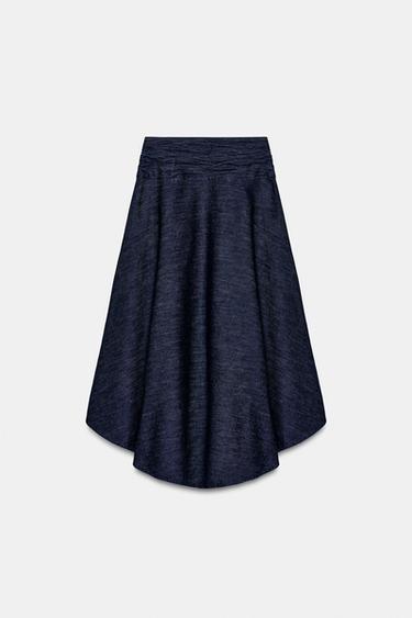 Z1975 ASYMMETRIC MIDI SKIRT - Blue by Zara - Image 7