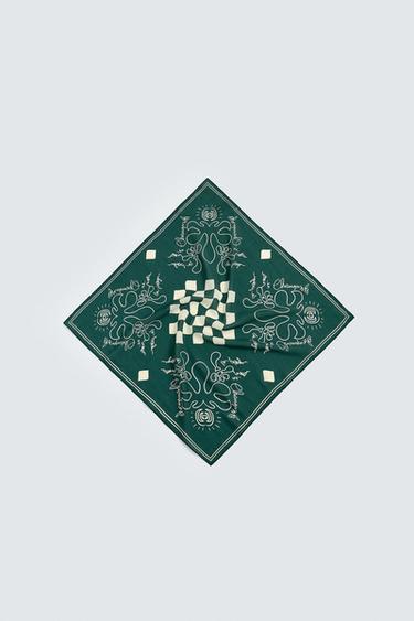 BANDANA ESTAMPADO CONTRASTE - Gris / Azul de Zara