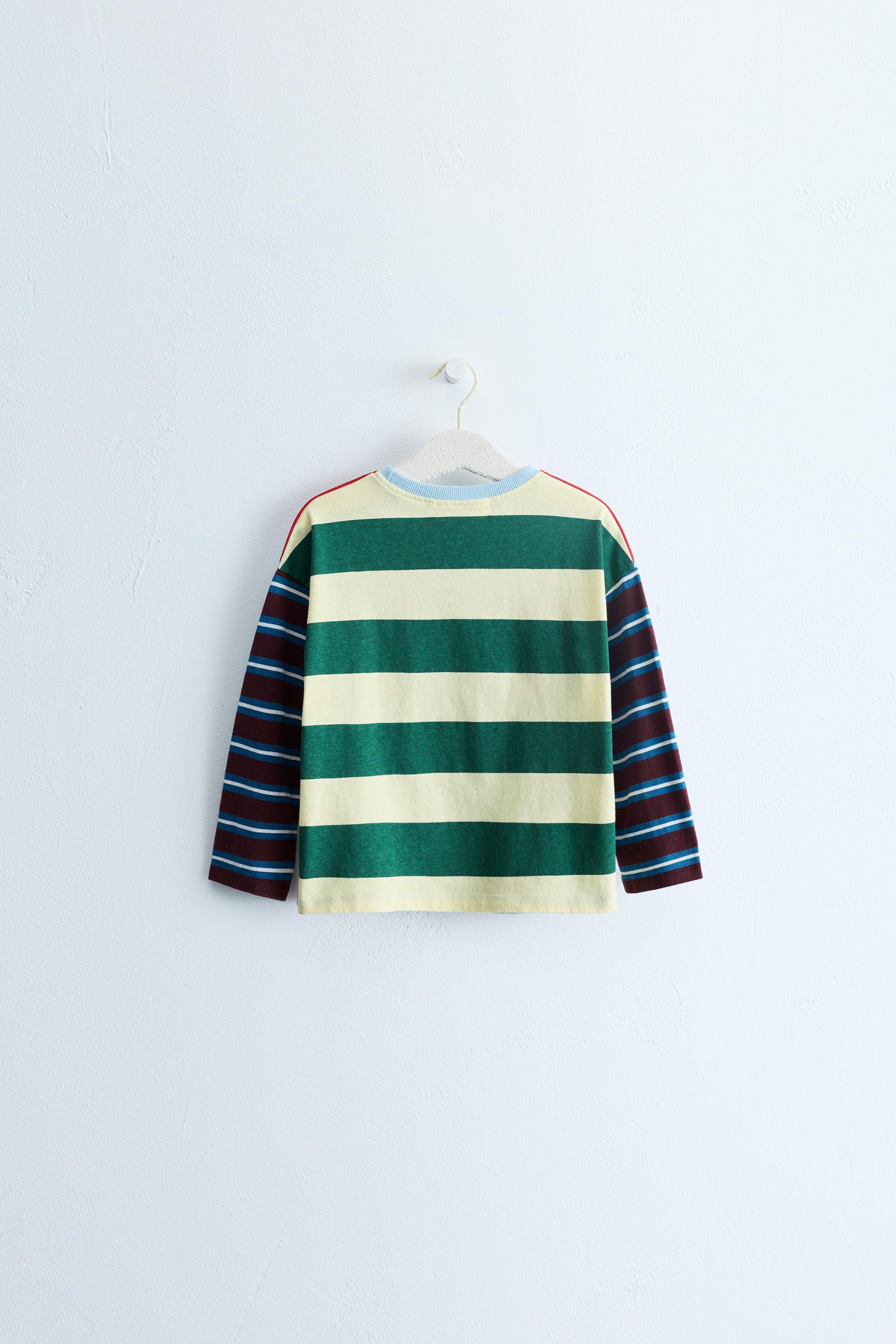 ZARA TIMELESS - COLOURBLOCK MULTI-STRIPE T-SHIRT — Multicoloured