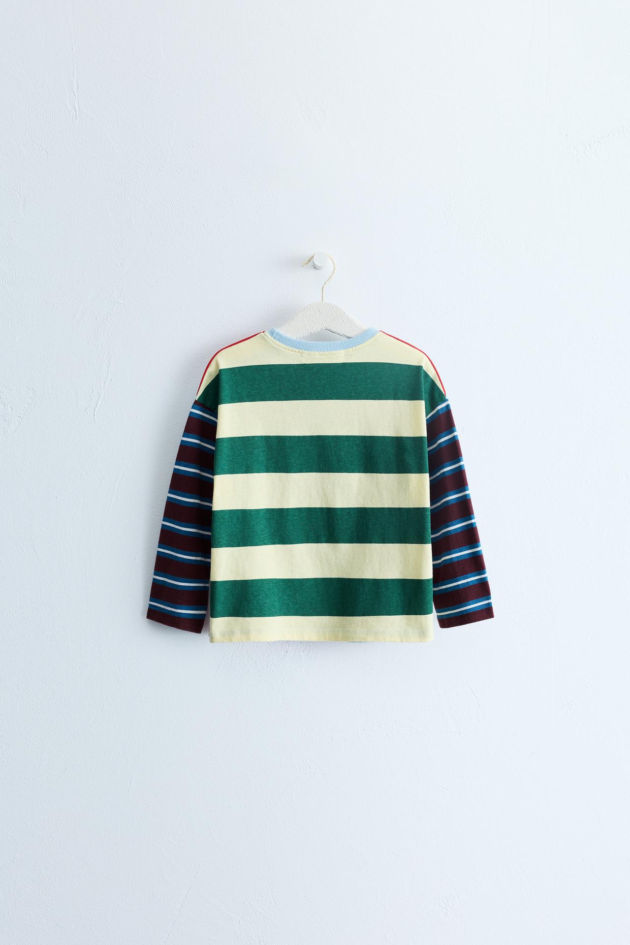ZARA TIMELESS - COLORBLOCK MULTI-STRIPE T-SHIRT — Multicolored