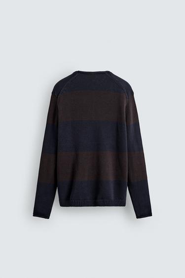 STRIPED JACQUARD JUMPER - Brown-Blue by Zara - Image 7