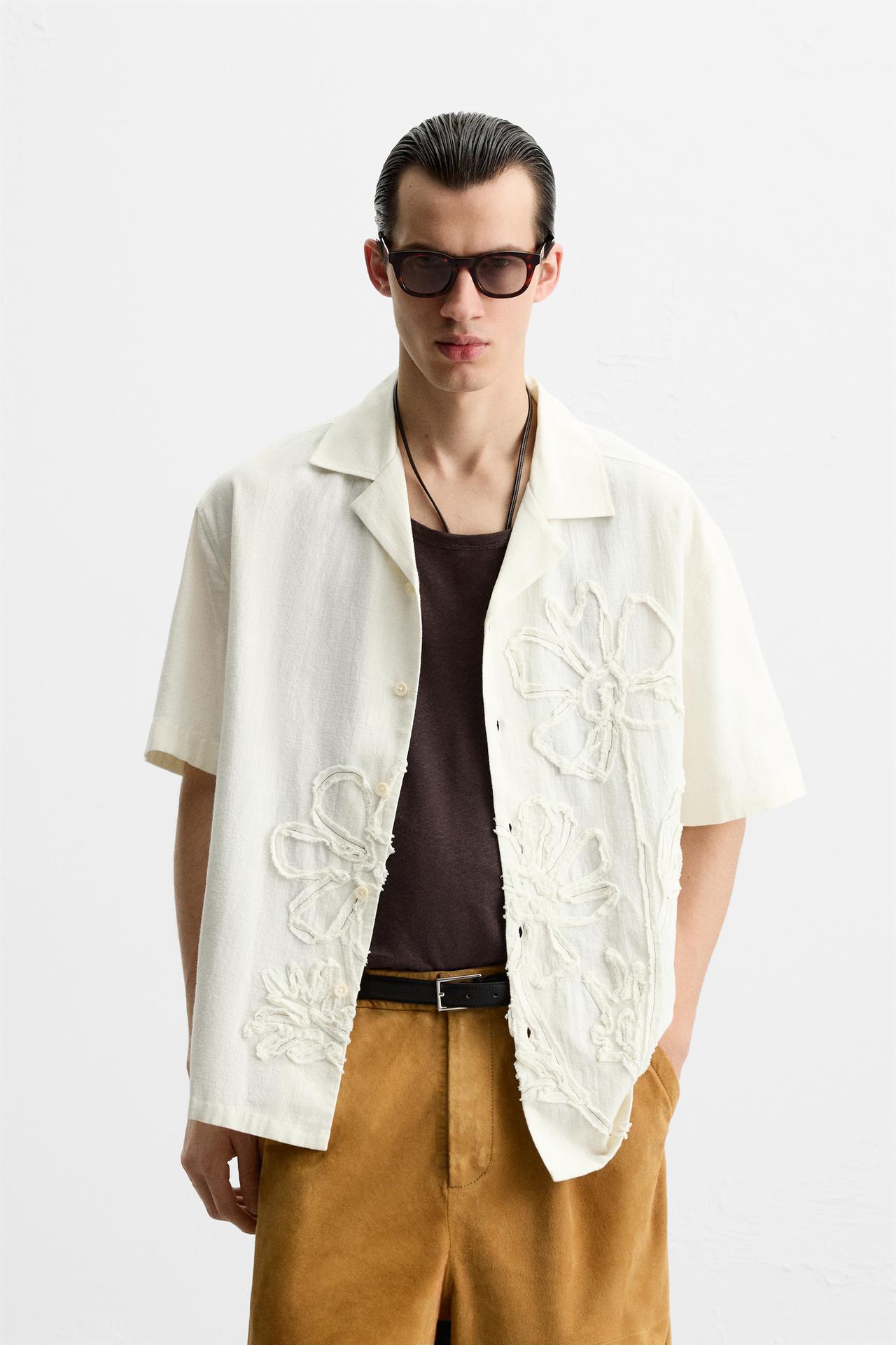 RELAXED FIT SHIRT - Oyster-white by Zara
