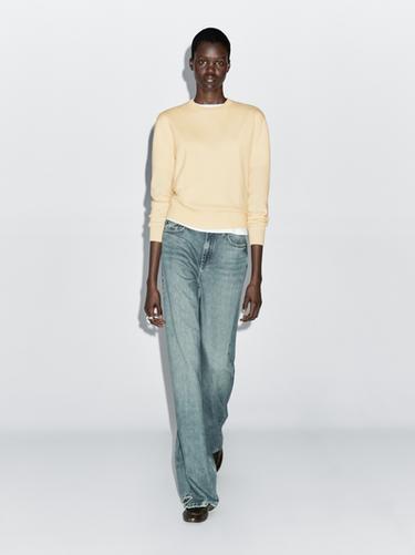 Zara Wool blend crew neck knit sweater - Yellow