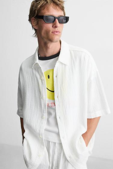 CREASED-EFFECT SHIRT - White by Zara - Image 4