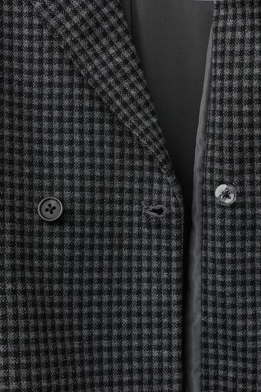 VESTE À CARREAUX - Gris de Zara - Image 3