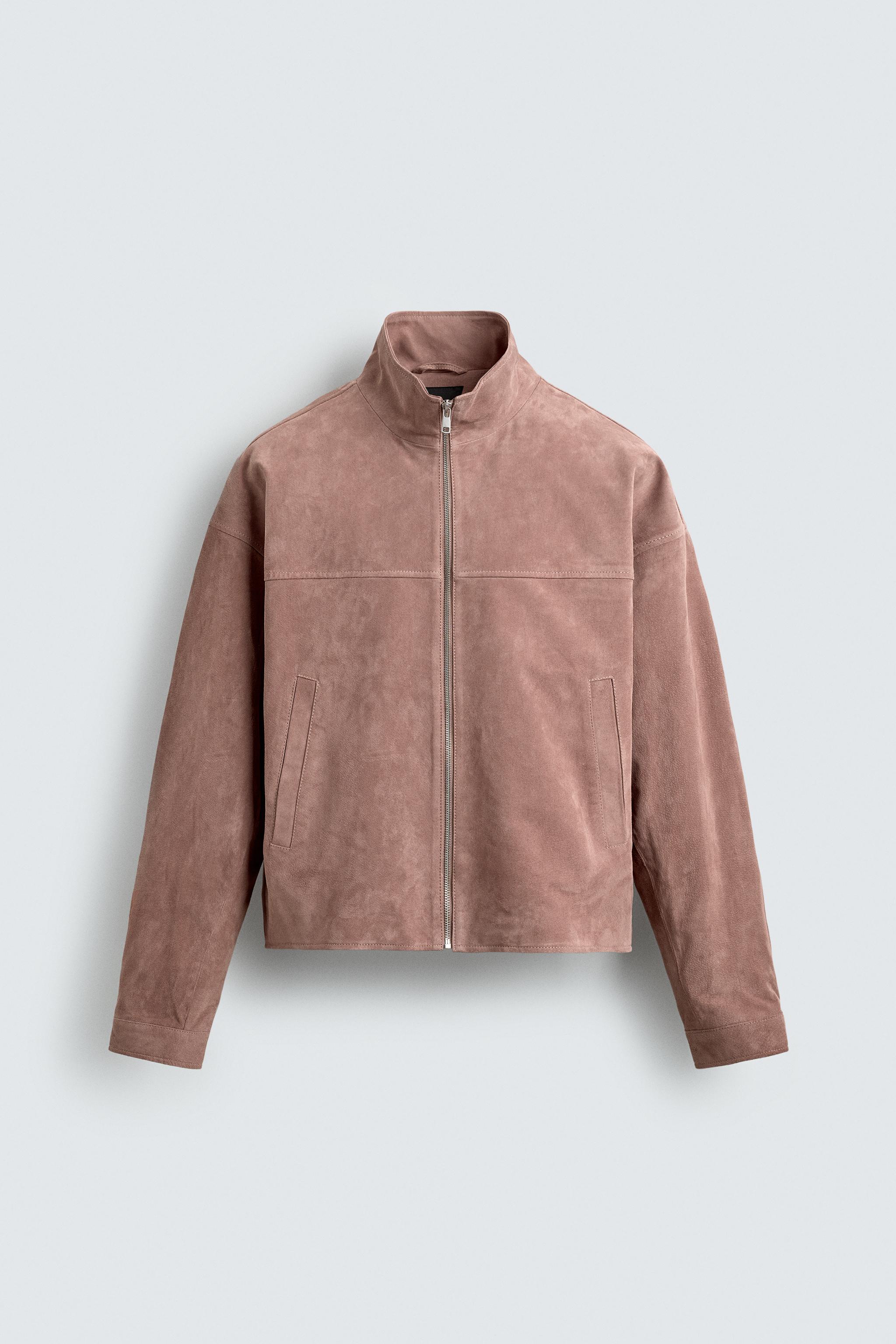 CROPPED FIT SUEDE LEATHER JACKET