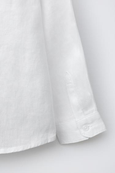 100% LINEN SHIRT - White by Zara - Image 3