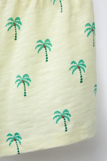 BERMUDA IMPRIMÉ PALMIERS - Jaune clair de Zara - Image 3