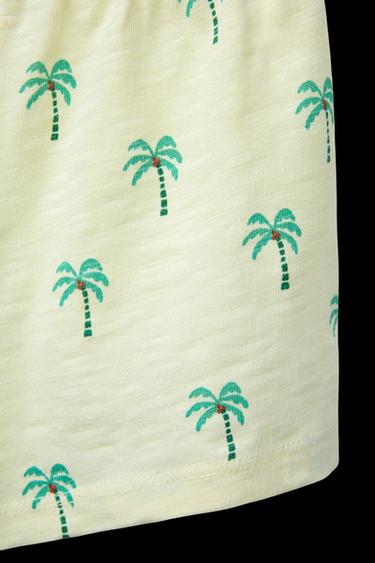 PALM TREE PRINT BERMUDA SHORTS - Light yellow by Zara