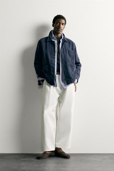 RELAXED FIT JAKKE MED LOMMER - Midnight blue fra Zara - Billede 0