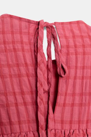 ROBE MI-LONGUE NID D'ABEILLE - Rose de Zara - Image 7