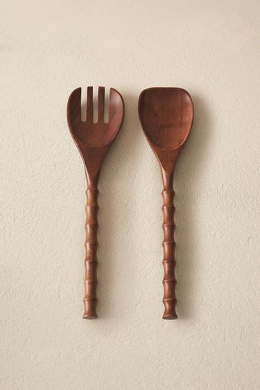 COUVERTS À SALADE EN BOIS (ENSEMBLE DE 2) - Marron de Zara - Image 4