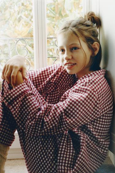 6-14 YEARS/ FLANNEL GINGHAM PYJAMAS - Burgundy by Zara