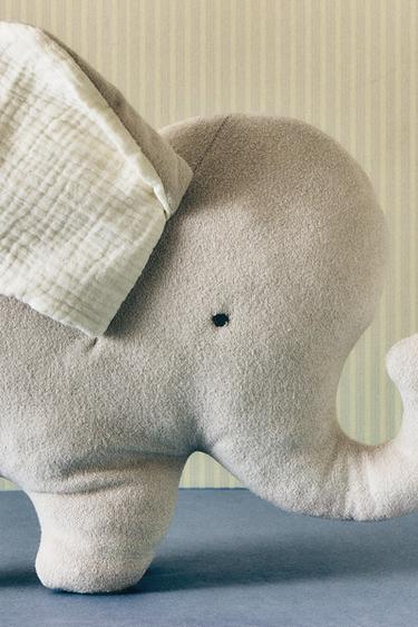 CHILDREN'S ELEPHANT CUSHION - Grey by Zara - Image 5