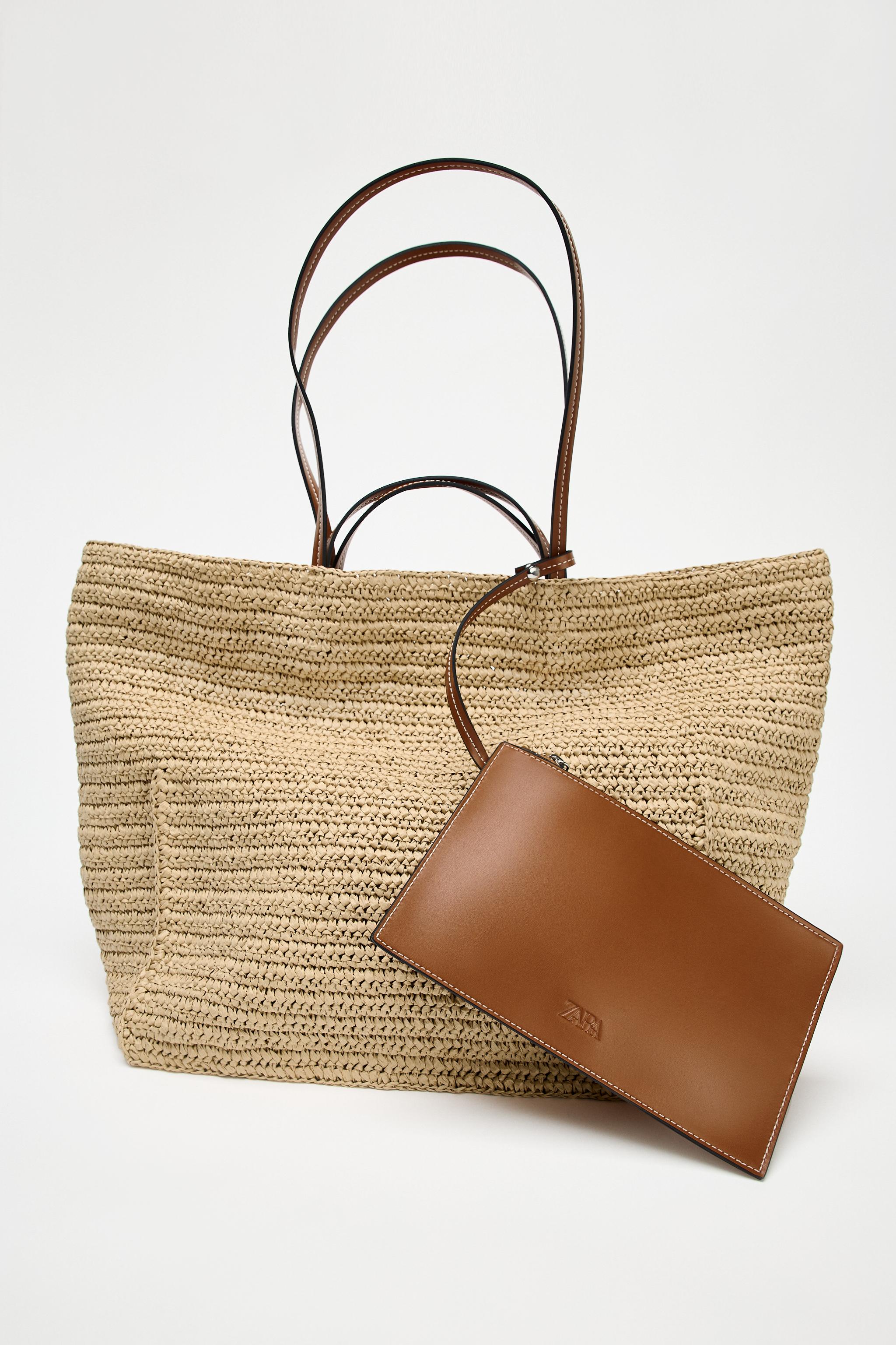 【ZARA】ウーブン トートバッグ 6019/510/111 ウーブン トートバッグ - ライトベージュ | ZARA Japan / 日本