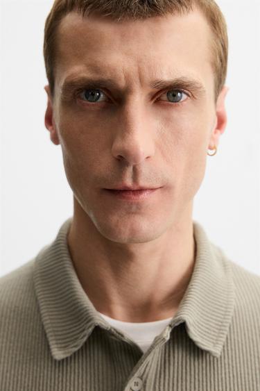 TEXTURED RIBBED POLO SHIRT - Light green by Zara - Image 4