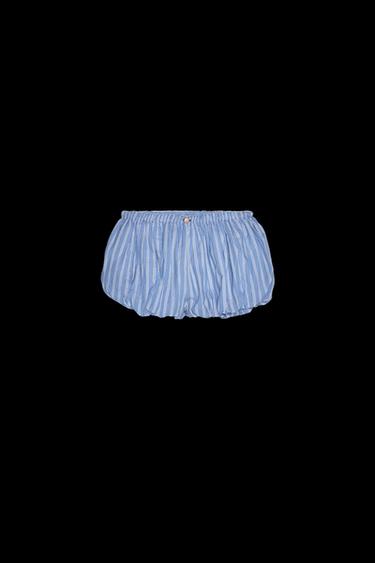 STRIPED MINI VOLUME SHORTS - Blue/White by Zara - Image 0