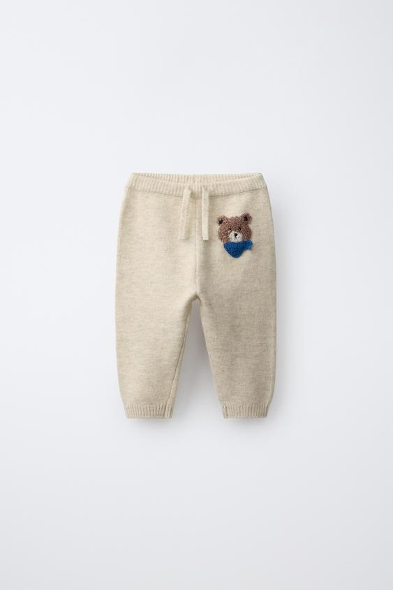 PANTALÓN JOGGER PUNTO OSITO - Beige claro de Zara - Imagen 0