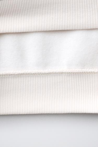 FLORAL CORD SWEATSHIRT - Ecru by Zara - Image 3