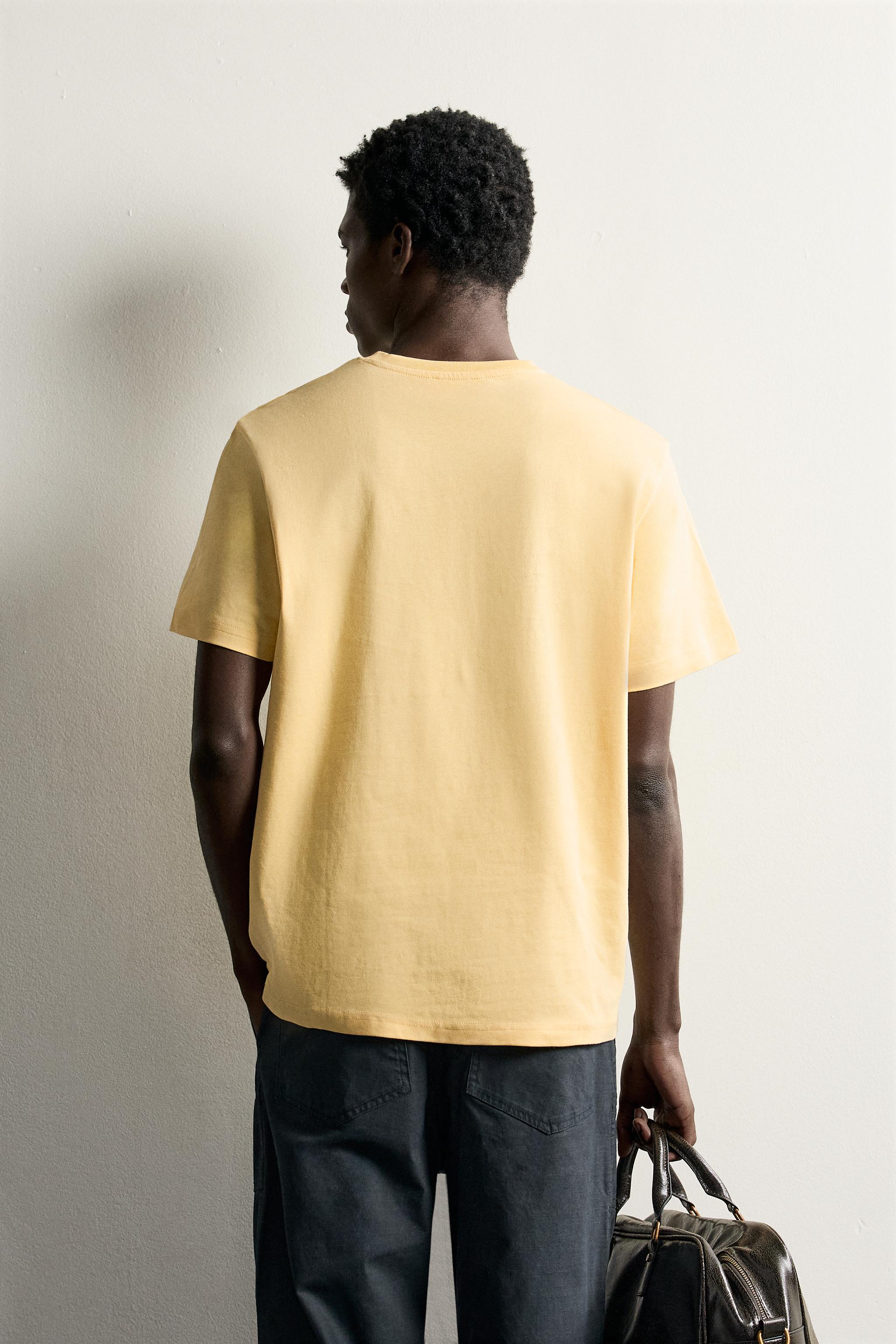 Мужские футболки Zara REGULAR FIT CONTRAST GRAPHIC T-SHIRT — фото 3