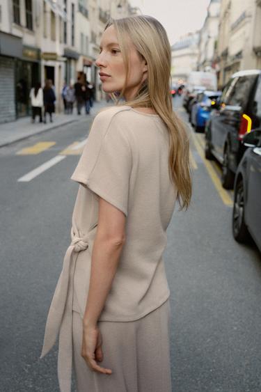 SOFT MIDI SKIRT - Sand / Marl by Zara - Image 2