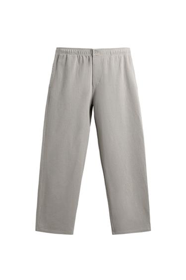 PANTALON DE JOGGING EN MAILLE DÉLAVÉ - Sable de Zara