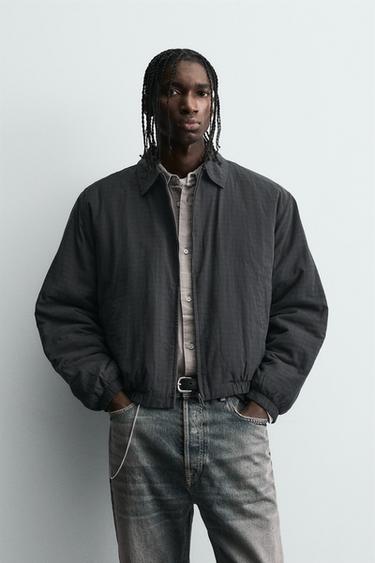 BLOUSON MATELASSÉ STRUCTURÉ - Charbon de Zara