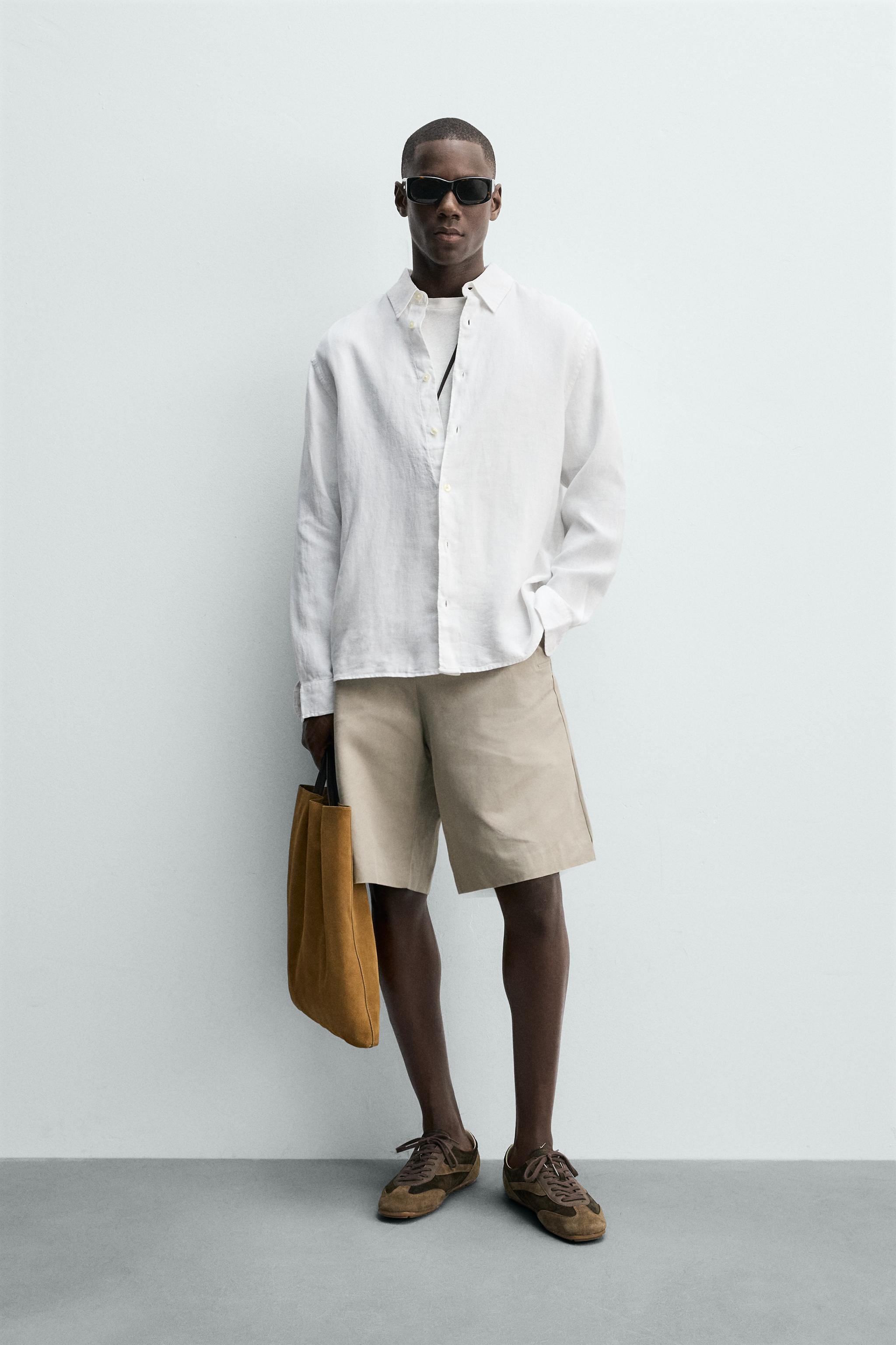 Zara %100 KETEN REGULAR FIT GÖMLEK
