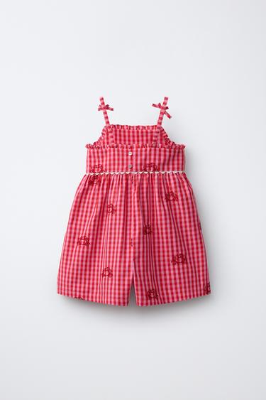 EMBROIDERED CRAB SHORT JUMPSUIT CASA LAWA X ZARA KIDS - Red by Zara - Image 1