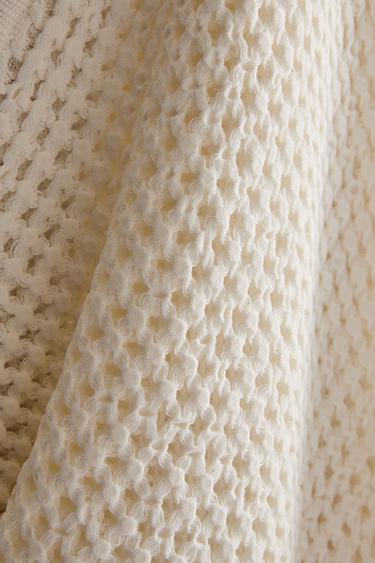 WAFFLE-KNIT TEA TOWEL - Oyster-white by Zara - Image 2