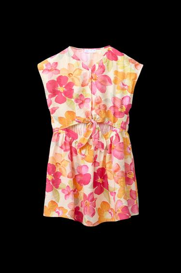 KLEID MIT PRINT, KNOTEN UND CUT-OUTS - Pink von Zara - Bild 0
