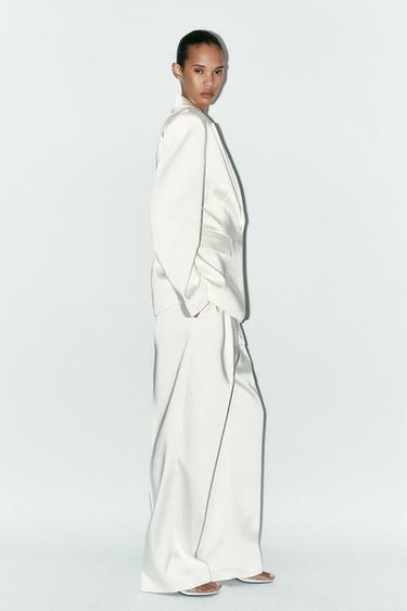 SATIN BLAZER - Oyster-white by Zara - Image 2
