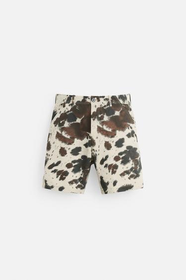 ANIMAL PRINT BERMUDA SHORTS - Sand / Black by Zara - Image 6
