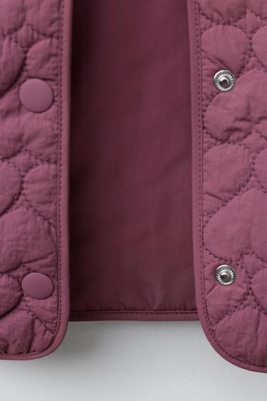 WATER-REPELLENT LABEL PADDED JACKET - Dark pink by Zara - Image 6
