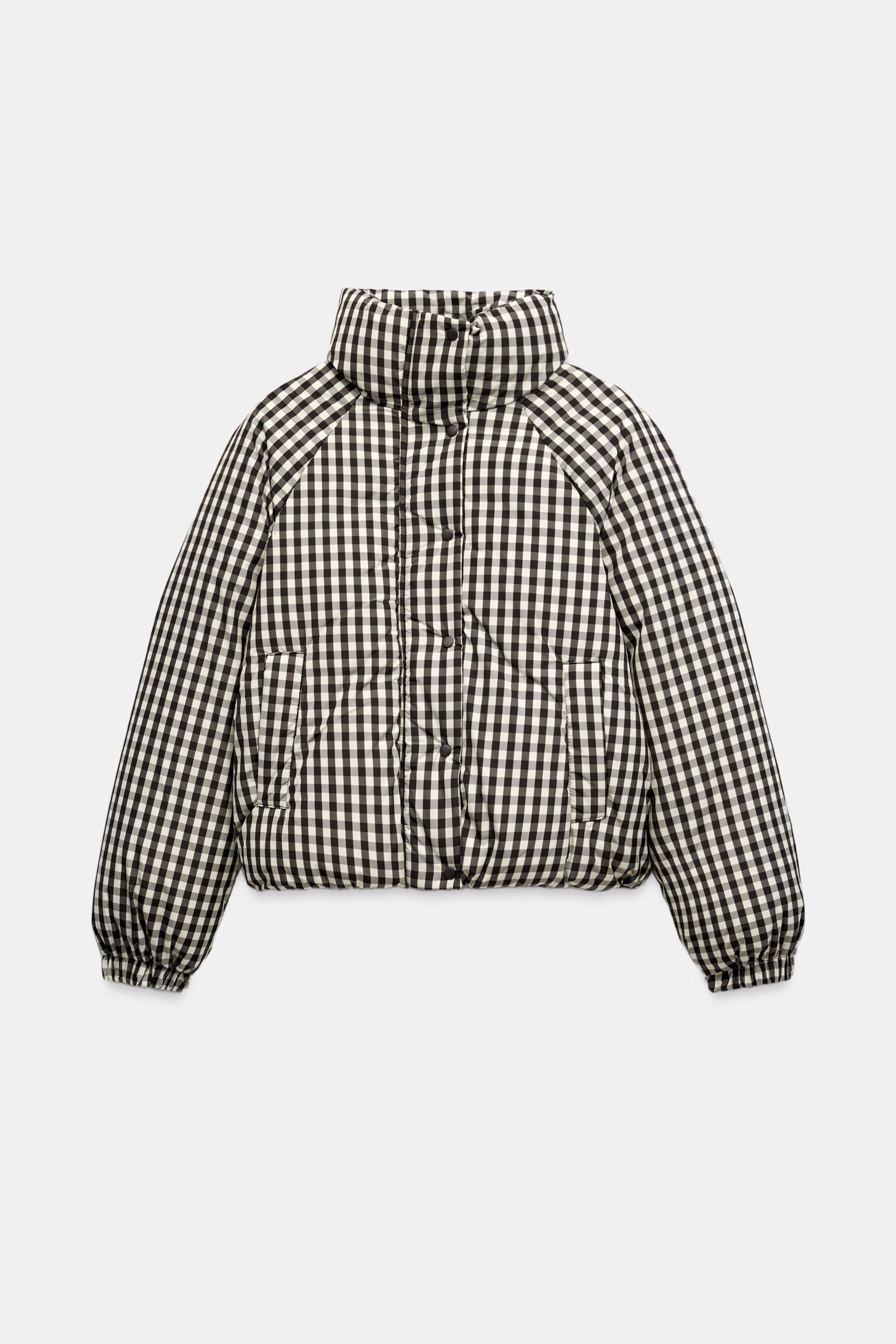 Water-Repellent Checked Short Anorak by Zara