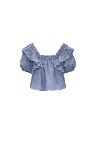 CROCHET TRIM BLOUSE