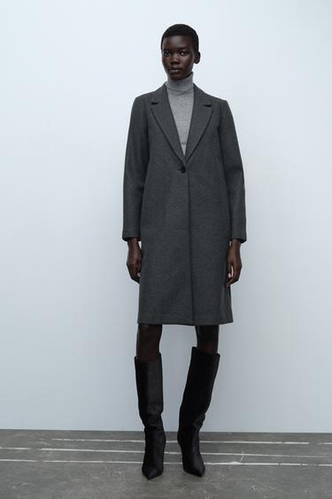 ABRIGO SOFT BOTÓN - Gris vigoré de Zara - Imagen 0