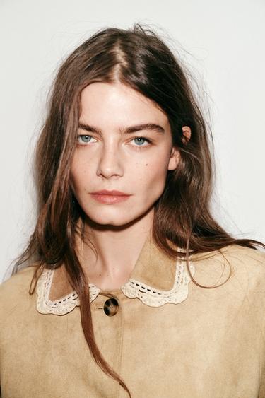 FAUX SUEDE JACKET - Beige by Zara - Image 2