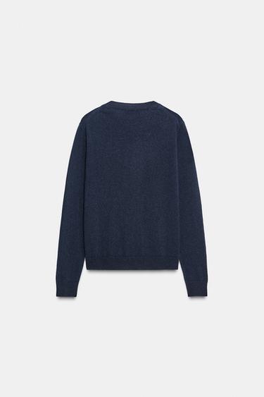 PULL 100 % CACHEMIRE MANCHES LONGUES - Bleu encre de Zara - Image 2