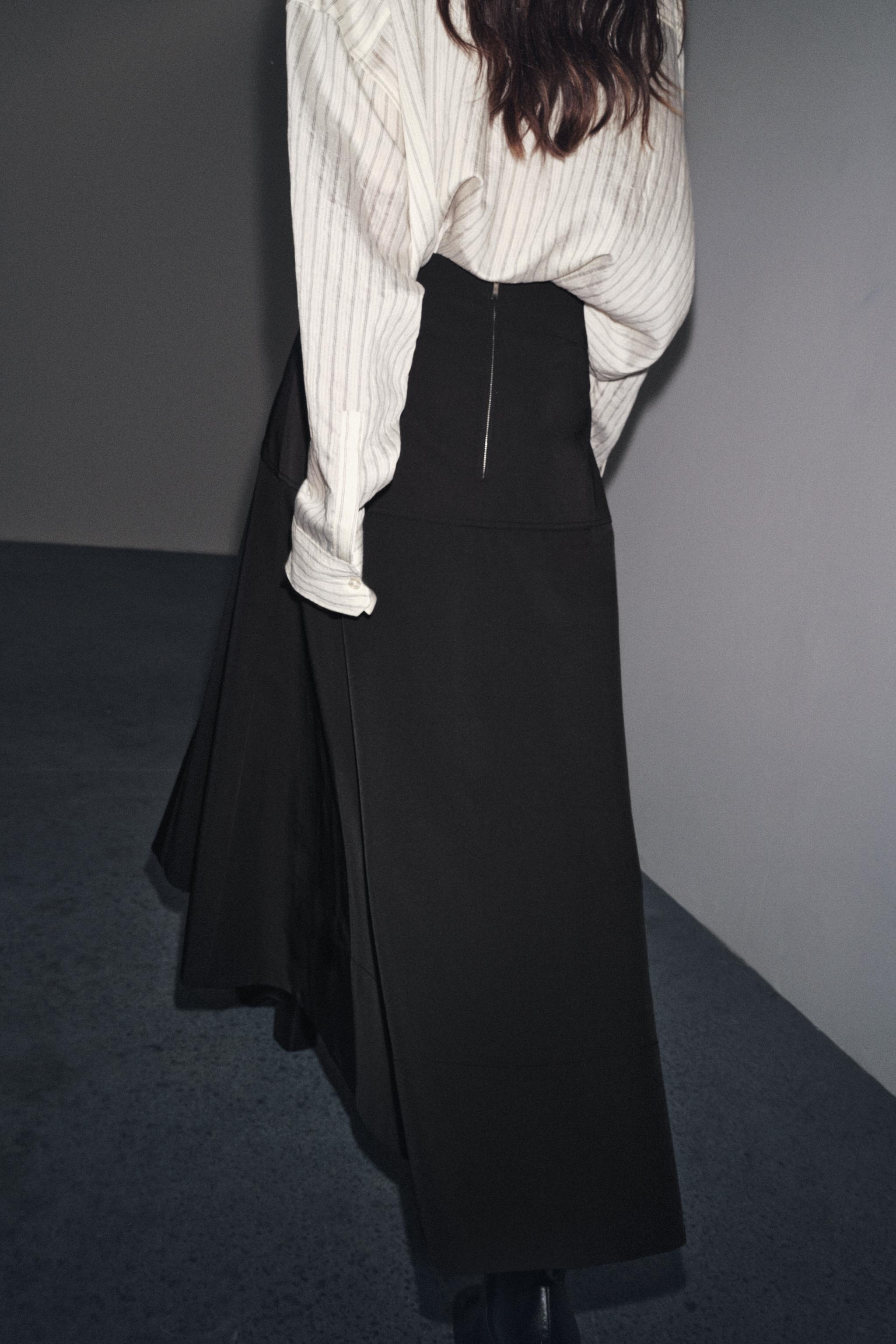 elfelfelfarchives WESTERN SKIRT ウエスタンスカート ブラック Calf Length Double WB Straight Skirt – EvaVarro