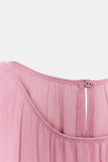 TOP BIMATIÈRE EN GEORGETTE - Rose de Zara - Image 7