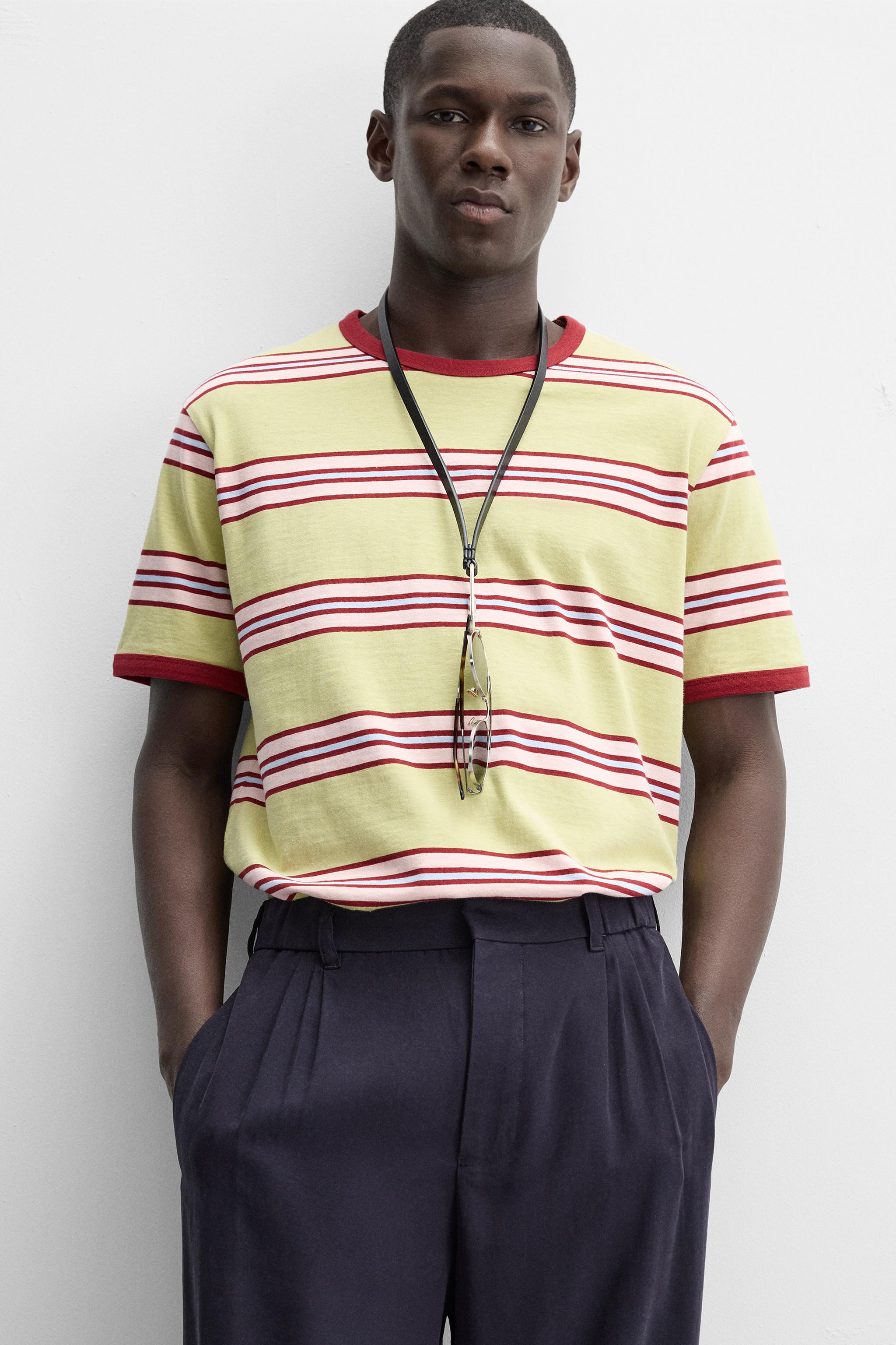STRIPED CONTRAST T-SHIRT - Multicolored | ZARA United States