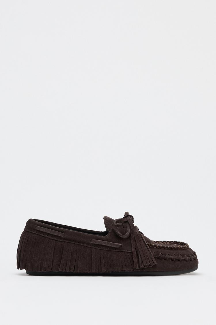 SPLIT SUEDE LOAFERS