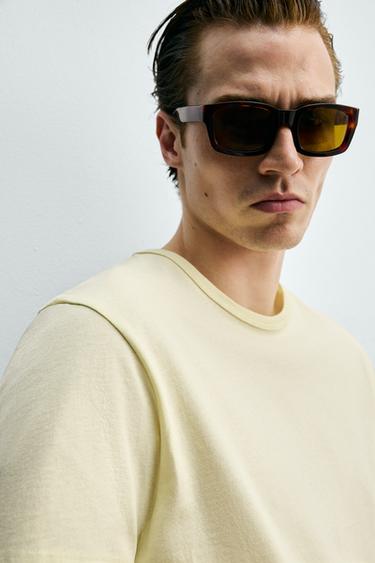 REGULAR FIT T-SHIRT - Light yellow by Zara - Image 4
