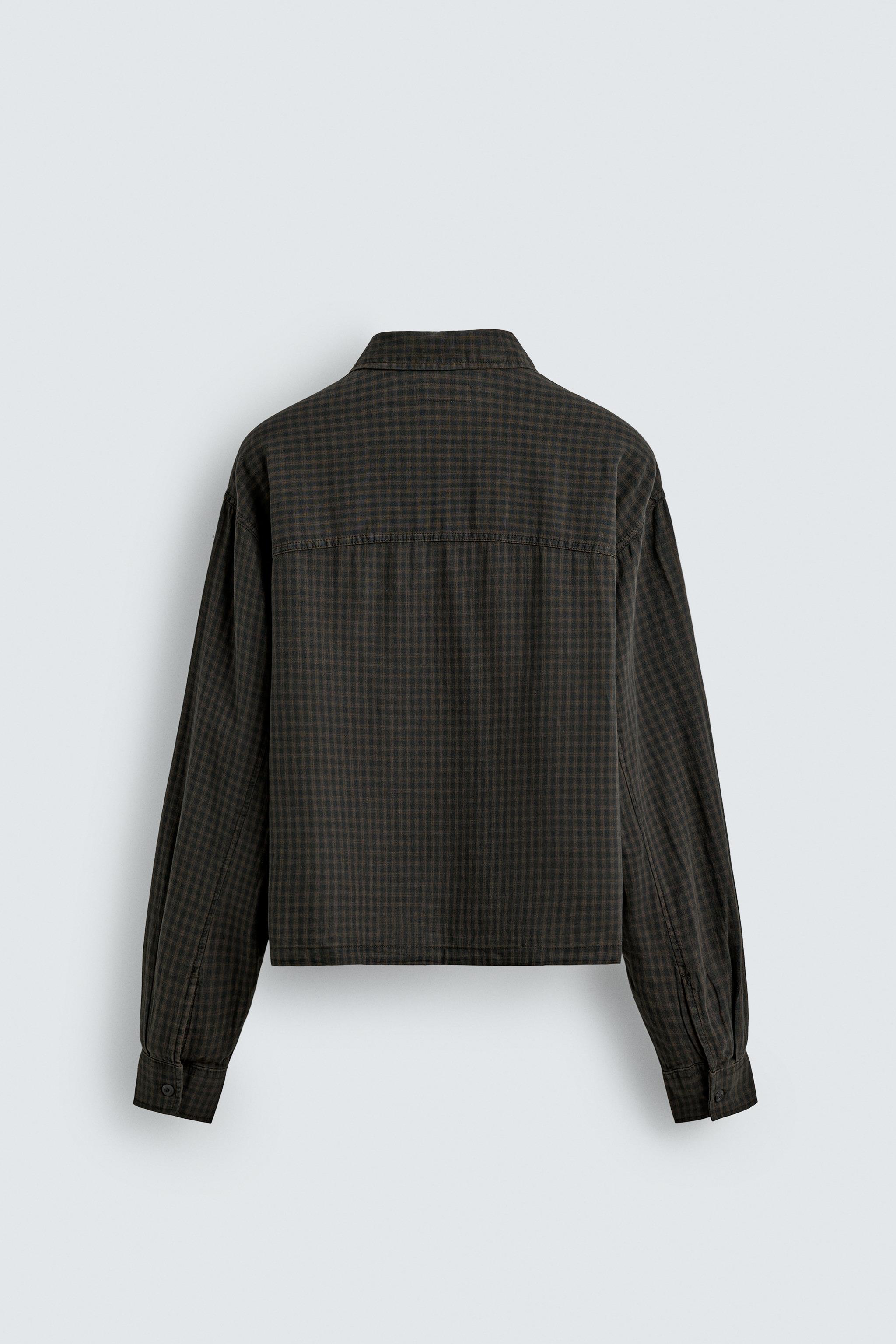 CHEMISE À CARREAUX EN COTON ET LIN